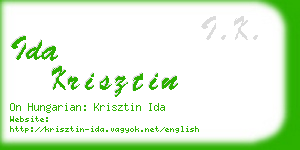 ida krisztin business card